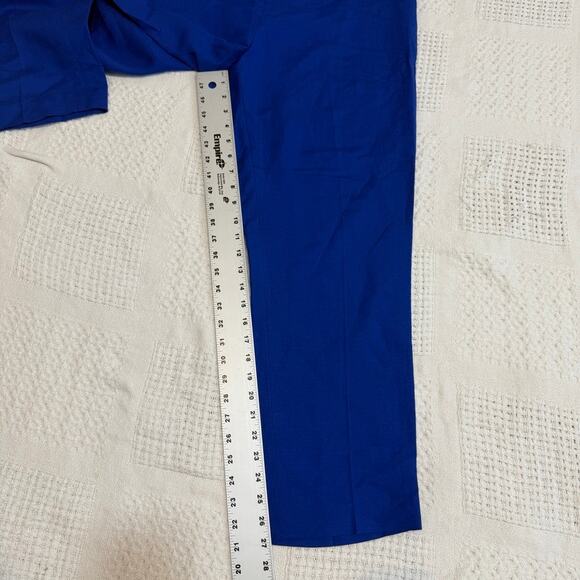 new Calvin Klein 12 side zip linen pant flat front elastic waist P 2661 - Picture 2 of 11